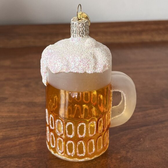 Merck Family's Old World Christmas "Mug of Beer" Ale Blown Glass Ornament 32024 - Picture 1 of 8